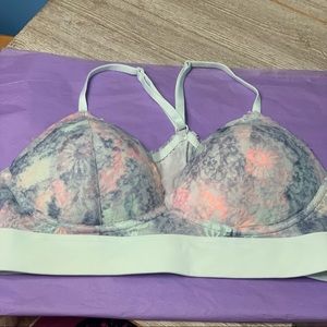 PINK VS watercolor floral lace bralette bra L